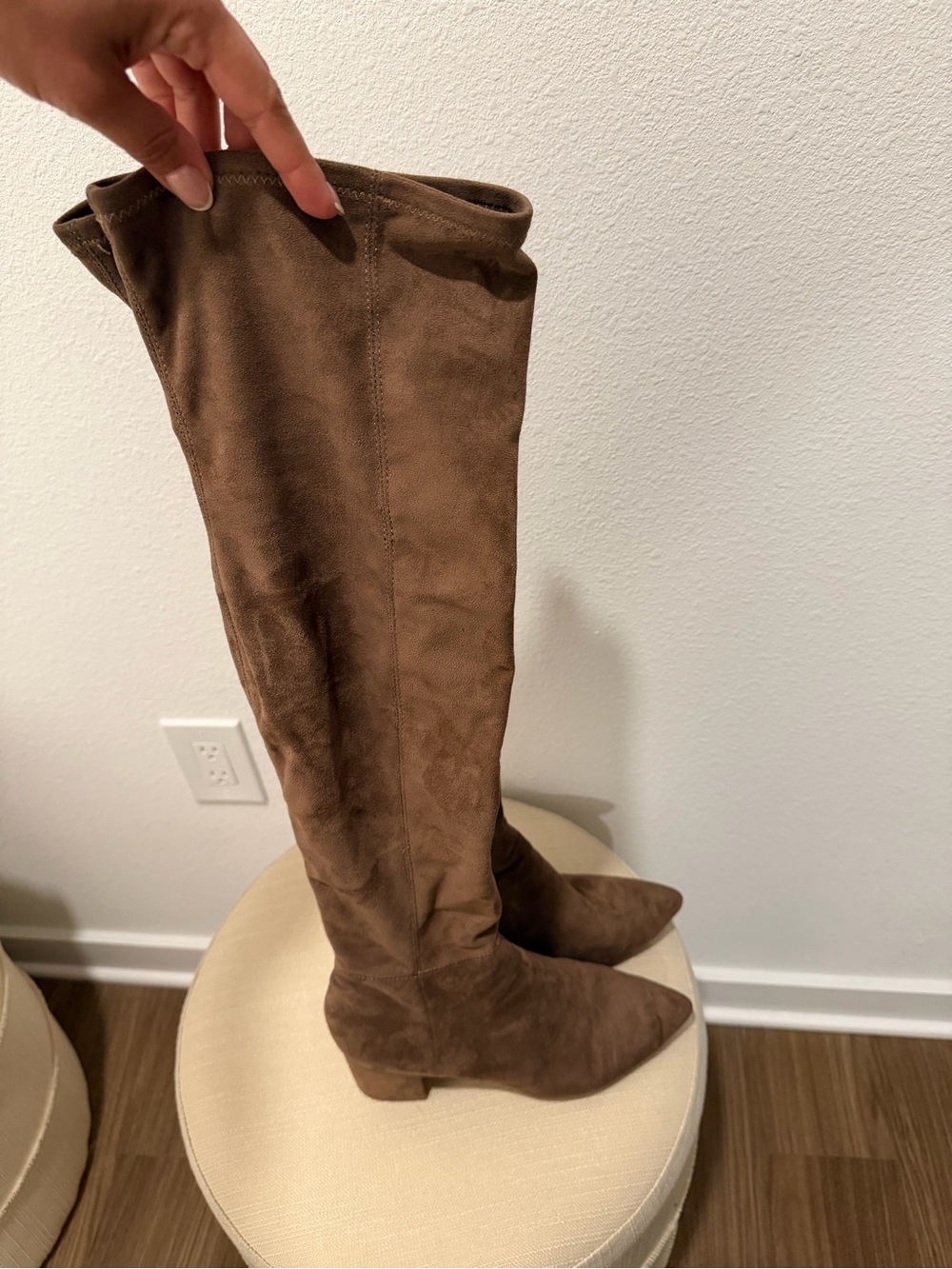 Steve Madden Taupe Suede Over-the-Knee Boots